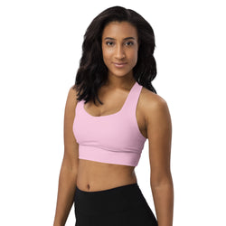 Pastel Pink Longline Sports Bra