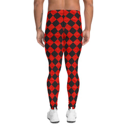 Checkered Print Leggings for Men