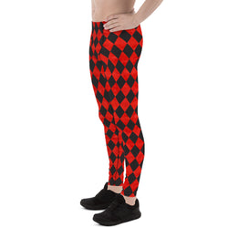Checkered Print Leggings for Men
