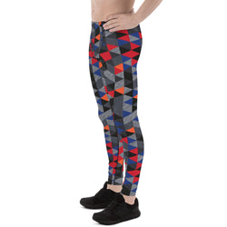 Multicolored Geometric Leggings for Men