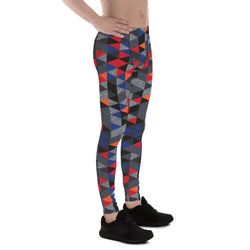 Multicolored Geometric Leggings for Men