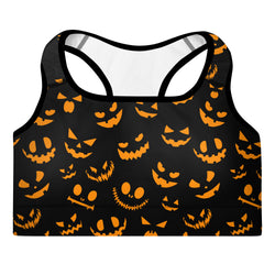 Menacing Pumpkin Sports Bra