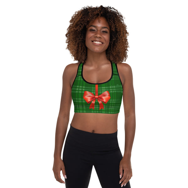 Hanging Christmas Bow Sports Bra