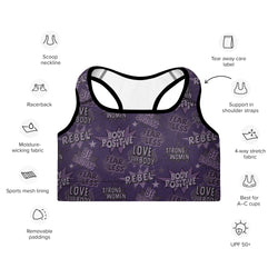 Empower Sports Bra in Purple