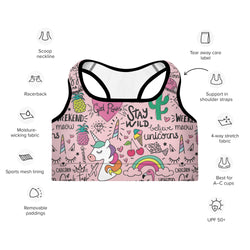 Be Badass Unicorn Sports Bra