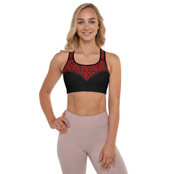Red Leopard Print Heart Shaped Sports Bra