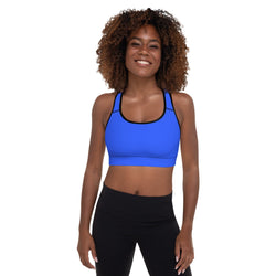 MKV Racerback Sports Bra in Neon Blue