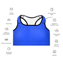 MKV Racerback Sports Bra in Neon Blue