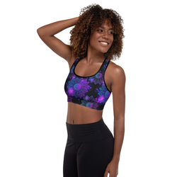 Neon Mandala Print Sports Bra