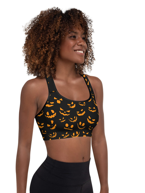 Menacing Pumpkin Sports Bra