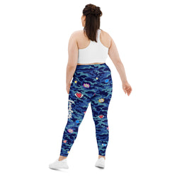 Fierce Blue Camo Leggings