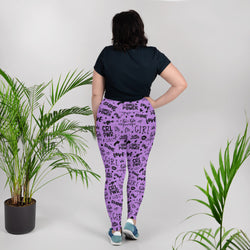 Girl Power Leggings in Purple with Shadow Leopard Print | Plus Size