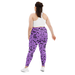 Girl Power Leggings in Purple with Shadow Leopard Print | Plus Size