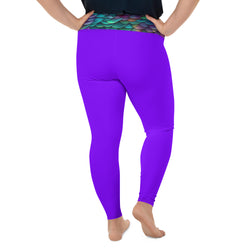 Dragon Scales Deep Purple Leggings | Plus Size