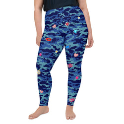 Fierce Blue Camo Leggings