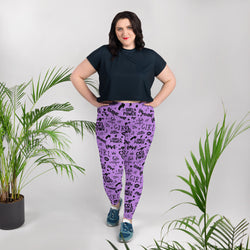 Girl Power Leggings in Purple with Shadow Leopard Print | Plus Size