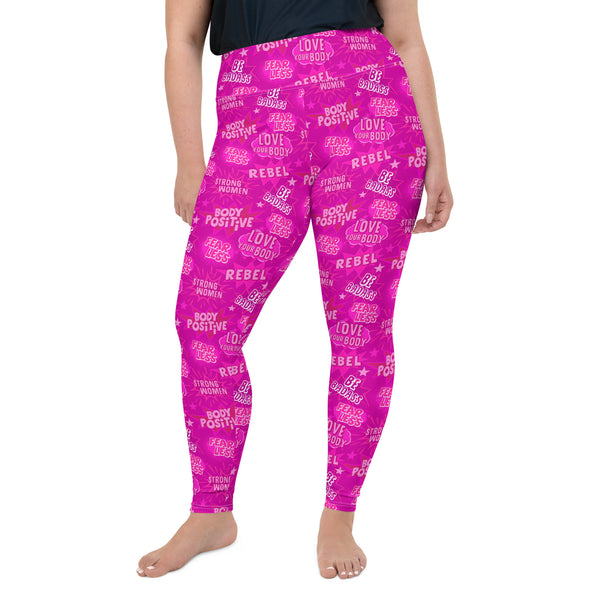 SHE REBEL - Empower Leggings in Hot Pink | Plus Size