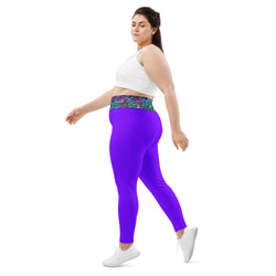 Dragon Scales Deep Purple Leggings | Plus Size