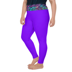 Dragon Scales Deep Purple Leggings | Plus Size