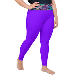 Dragon Scales Deep Purple Leggings | Plus Size
