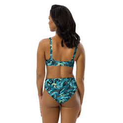 Blue Camo Recycled High Waist Bikini
