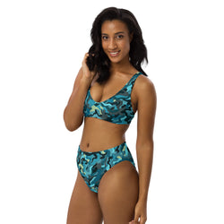 Blue Camo Recycled High Waist Bikini