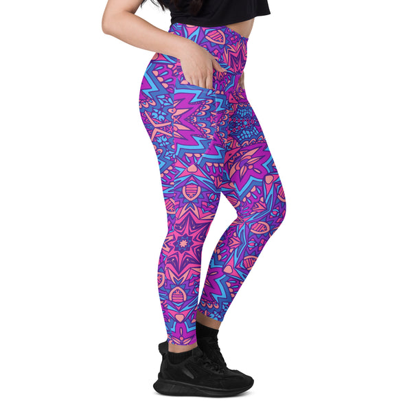 SHE REBEL - Psychedelic Mosaic Leggings with Pockets