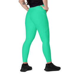 Leggings with Pockets in Sea Green