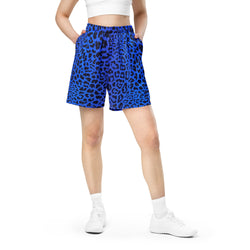 Unisex Mesh Shorts in Blue Leopard