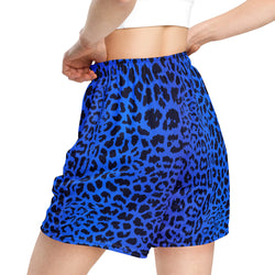 Unisex Mesh Shorts in Blue Leopard