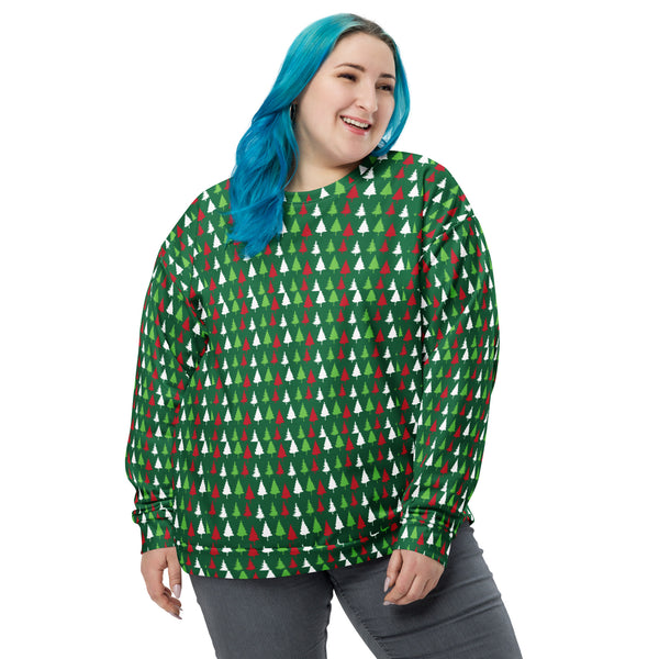 Tiny Christmas Tree Print Sweatshirt