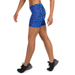 Blue Leopard Print Shorts