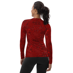 Body Positivity Performance Rash Guard in Deep Red UPF 50+