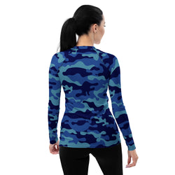Brilliant Blue Camo Performance Rash Guard UPF 50+