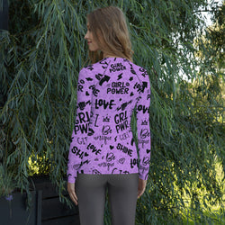 Purple Girl Power Performance Rash Guard UPF 50+