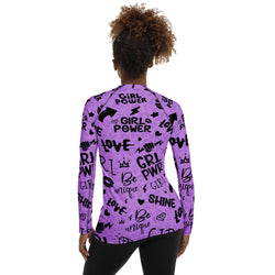 Purple Girl Power Performance Rash Guard UPF 50+