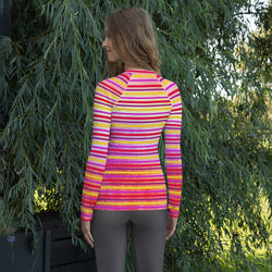 Sunset Stripes Performance Rash Guard UPF 50+