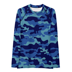 Brilliant Blue Camo Performance Rash Guard UPF 50+