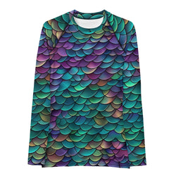Multicolored Dragon Scales Performance Rash Guard UPF 50+