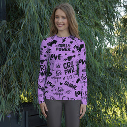Purple Girl Power Performance Rash Guard UPF 50+