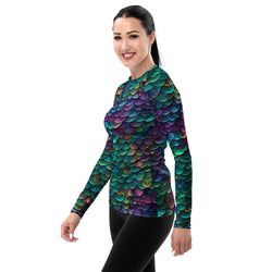 Multicolored Dragon Scales Performance Rash Guard UPF 50+