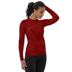 Body Positivity Performance Rash Guard in Deep Red UPF 50+