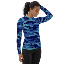 Brilliant Blue Camo Performance Rash Guard UPF 50+