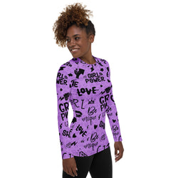 Purple Girl Power Performance Rash Guard UPF 50+