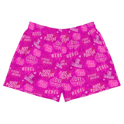 SHE REBEL - Body Positivity Recycled Athletic Shorts in Hot Pink