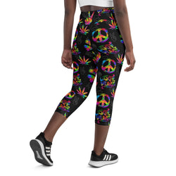Neon Love & Peace Capris