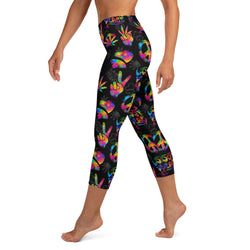 Neon Love & Peace Capris