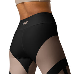 Bold Tan & Black Stripes Yoga Leggings
