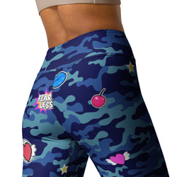 Fierce Blue Camo Yoga Leggings