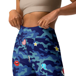 Fierce Blue Camo Yoga Leggings